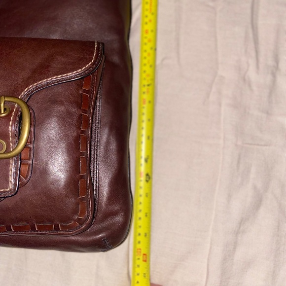 Vintage 2007 Bleecker Elisa Walnut Whipstitch Script Very Rare Coin Fob +Pouch - Picture 12 of 13